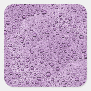 Purple water droplets square sticker