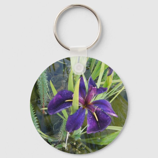 Purple Water Iris Key Ring (Front)
