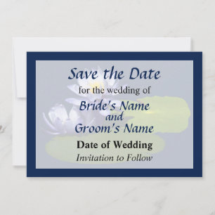 Purple Water Lilies in Sunshine Save the Date