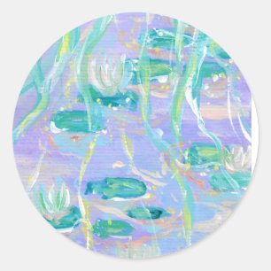Purple Water Lilies Stickers