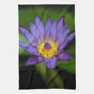 Purple Water Lily Tea Towel