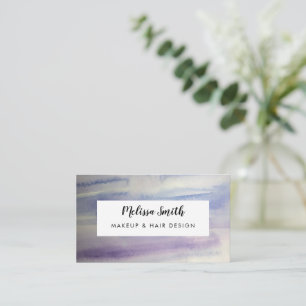 Purple Watercolor Abstract Makeup Artist Business Card