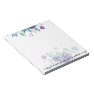 Purple watercolor anemone Ephesians 4:1 Notepad