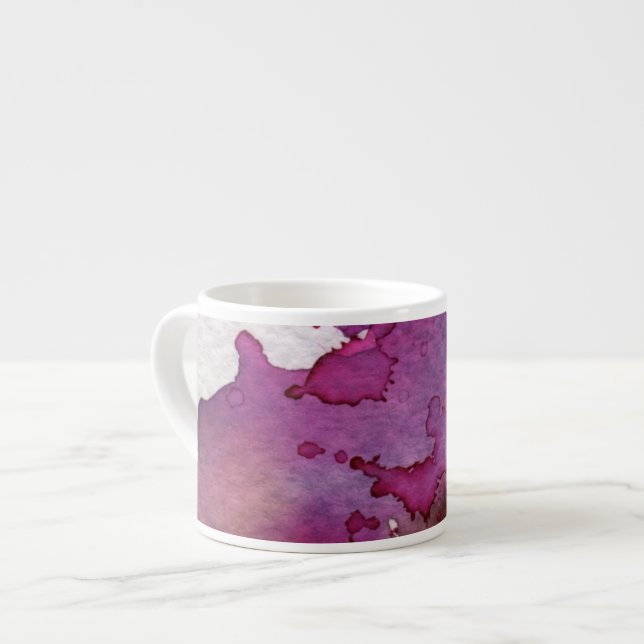 Purple Watercolor Background Espresso Cup (Front Left)