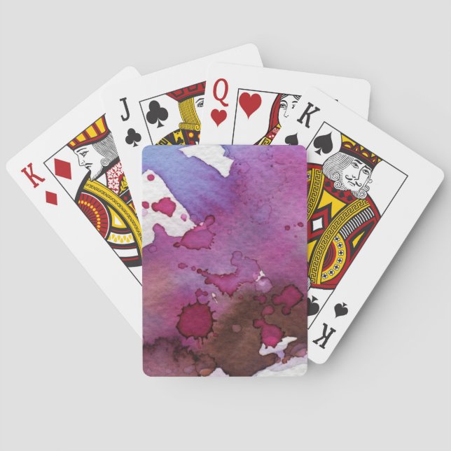 Purple Watercolor Background Playing Cards (Back)