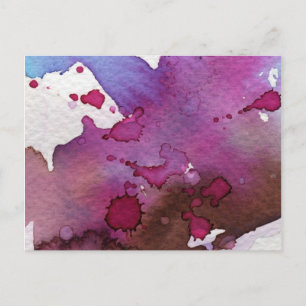 Purple Watercolor Background Postcard