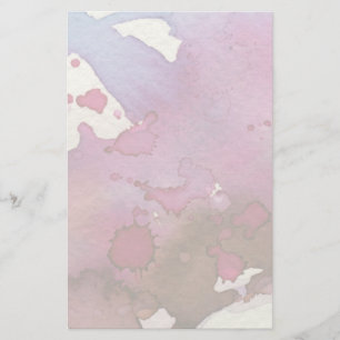 Purple Watercolor Background Stationery