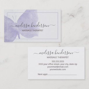 Purple Watercolor Butterfly Business Card