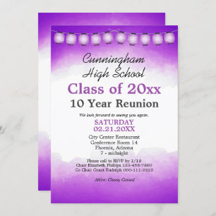 Purple Watercolor Class Reunion Template