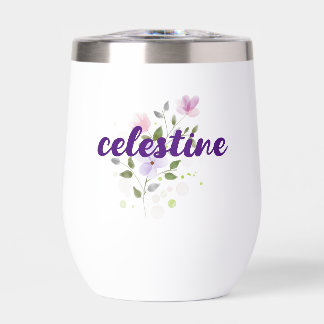 Purple Watercolor Country Flowers Name 