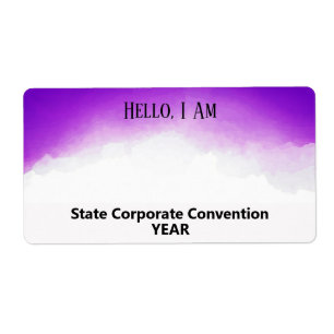 Purple Watercolor Custom Group Paper Name Tag