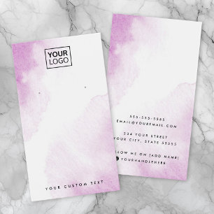 Purple watercolor custom logo earring display card