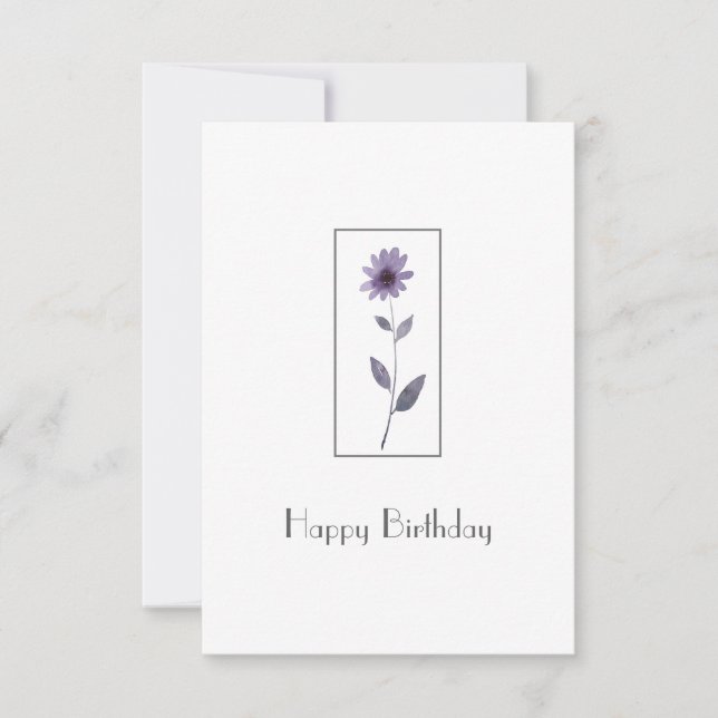 Purple Watercolor Daisy Card (Front)