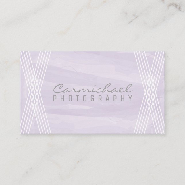 Purple Watercolor Deco Business Card (Front)