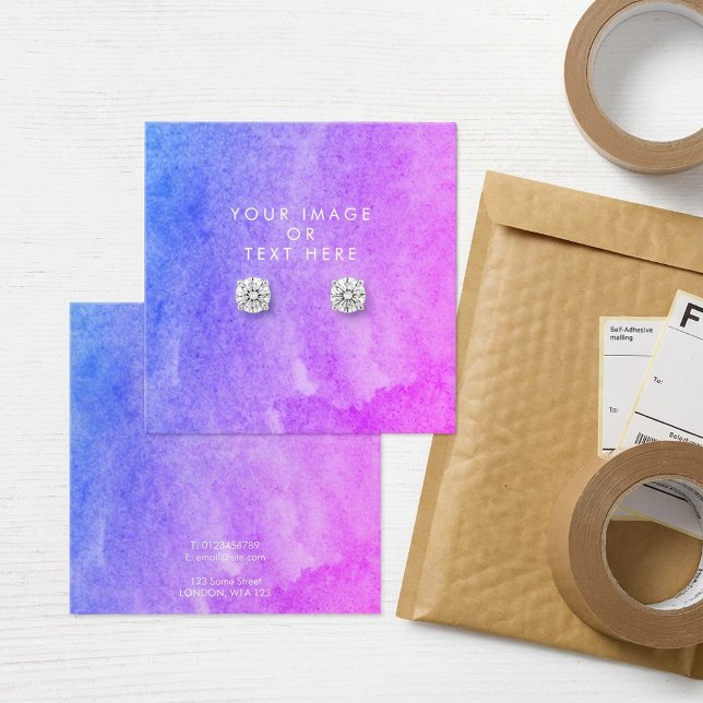 Purple watercolor earring holder (Purple watercolor earring holder.)