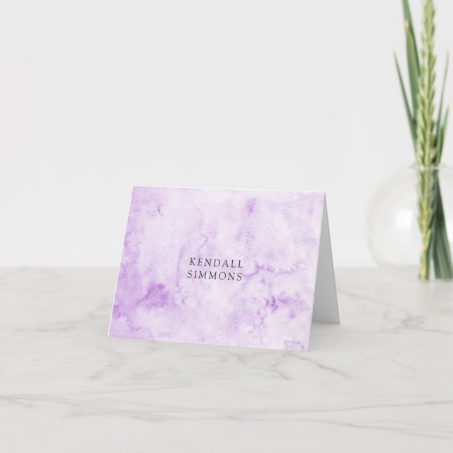 Purple Watercolor Elegant Note Card (Front)