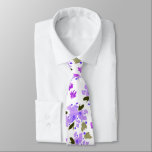 Purple Watercolor Floral Garden Neck Tie<br><div class="desc">For the smartest dressed guy in the room! This beautiful purple watercolor Floral Garden tie is sure to impress.</div>