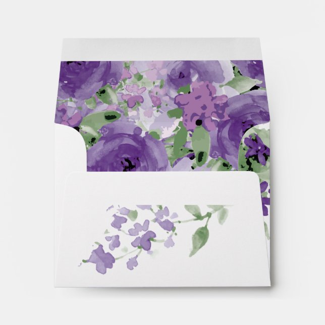 Purple Watercolor Floral Response Envelope (Back (Bottom))