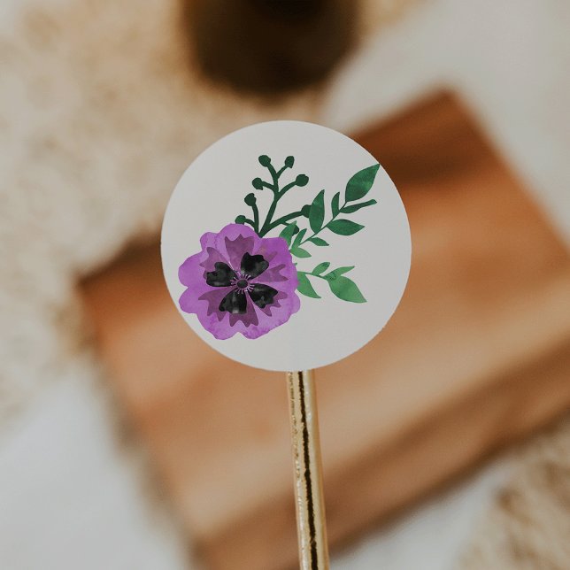 Purple Watercolor Floral Stickers (Creator Uploaded)