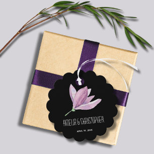 Purple Watercolor Floral Thank You Favour Tags