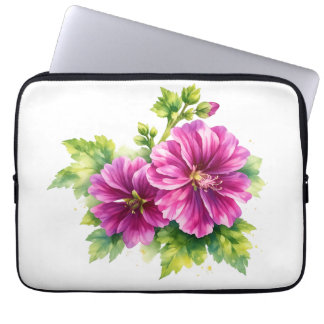 Purple Watercolor Flower Illustration Laptop Sleeve