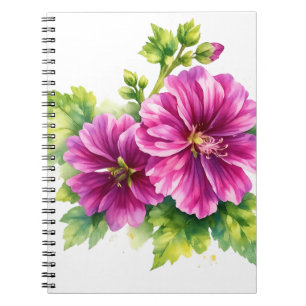 Purple Watercolor Flower Illustration Notebook
