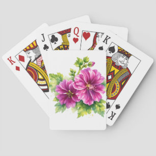 Purple Watercolor Flower Illustration  Playing Cards