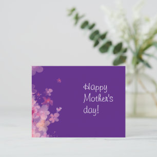 Purple watercolor flower mothers day Postcard