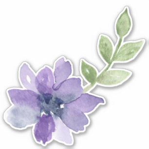 Purple Watercolor Flower Sticker