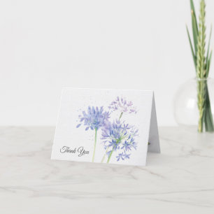 Purple Watercolor Flower Sympathy Thank You Card