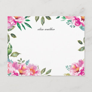 Purple Watercolor Garden Personalised Stationery Invitation