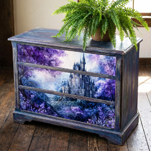 Purple Watercolor Gothic Indigo Spire Castle Tissue Paper