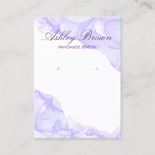 Purple Watercolor Handmade Jewellery Earring Displ Business Card