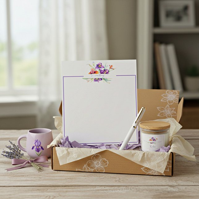 Purple watercolor Iris personalized  Notepad (Creator Uploaded)
