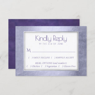 Purple Watercolor   Lavender Violet Entree Choice RSVP Card
