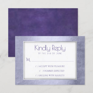 Purple Watercolor Lavender Violet Pastel Frame RSVP Card