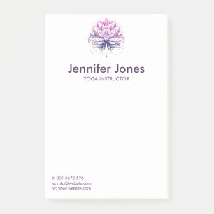 Purple Watercolor Lotus / Lily flower Post-it Notes