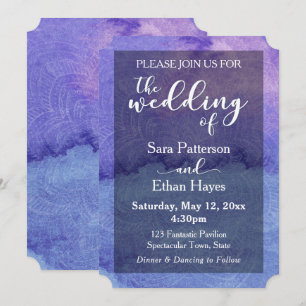 Purple Watercolor Mandala "The Wedding Of" Invitation