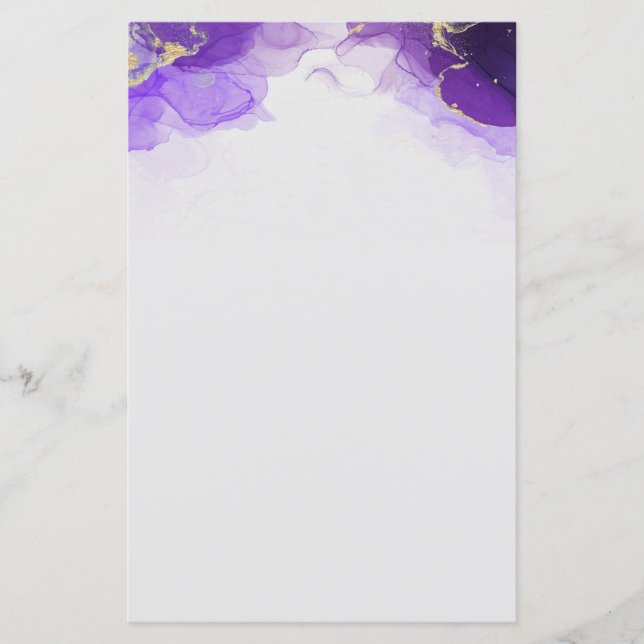 Purple watercolor marble Letterhead (Front)
