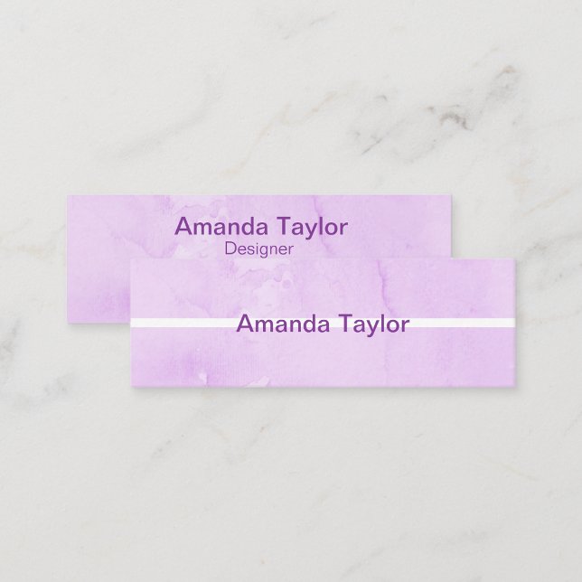Purple Watercolor Minimalist design business card (Creator Uploaded)