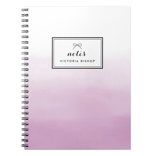 Purple Watercolor Ombre Personalised Notebook (Front)