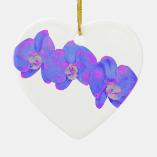 Purple watercolor Orchid painting Ceramic Ornament