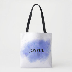 Purple Watercolor Paint Splatter Joyful Tote Bag