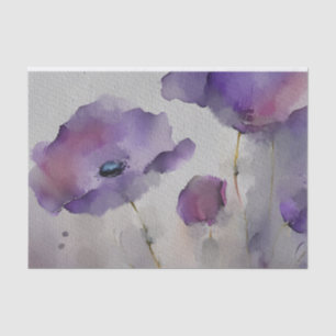 Purple Watercolor Poppies Tissue Paper