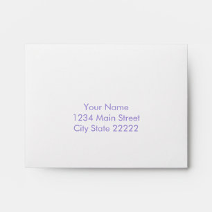 Purple Watercolor Printed Liner RSVP Envelope