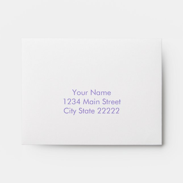 Purple Watercolor Printed Liner RSVP Envelope (Front)