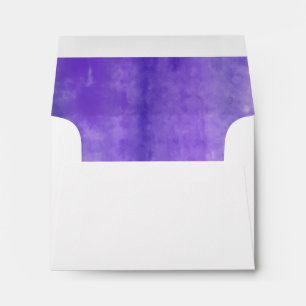 Purple Watercolor Printed Liner RSVP Envelope