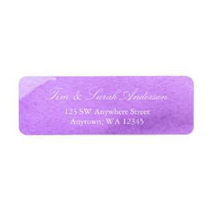 Purple Watercolor Return Address Label