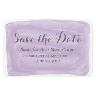 Purple Watercolor Save the Date Magnet