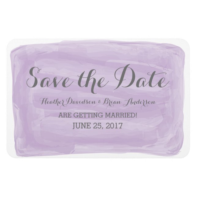 Purple Watercolor Save the Date Magnet (Horizontal)